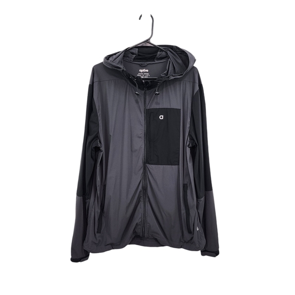 Aptive Aparrel Men's Colorblock Full Zip Hoodie Jacket Black/Gray- L - Picture 1 of 9